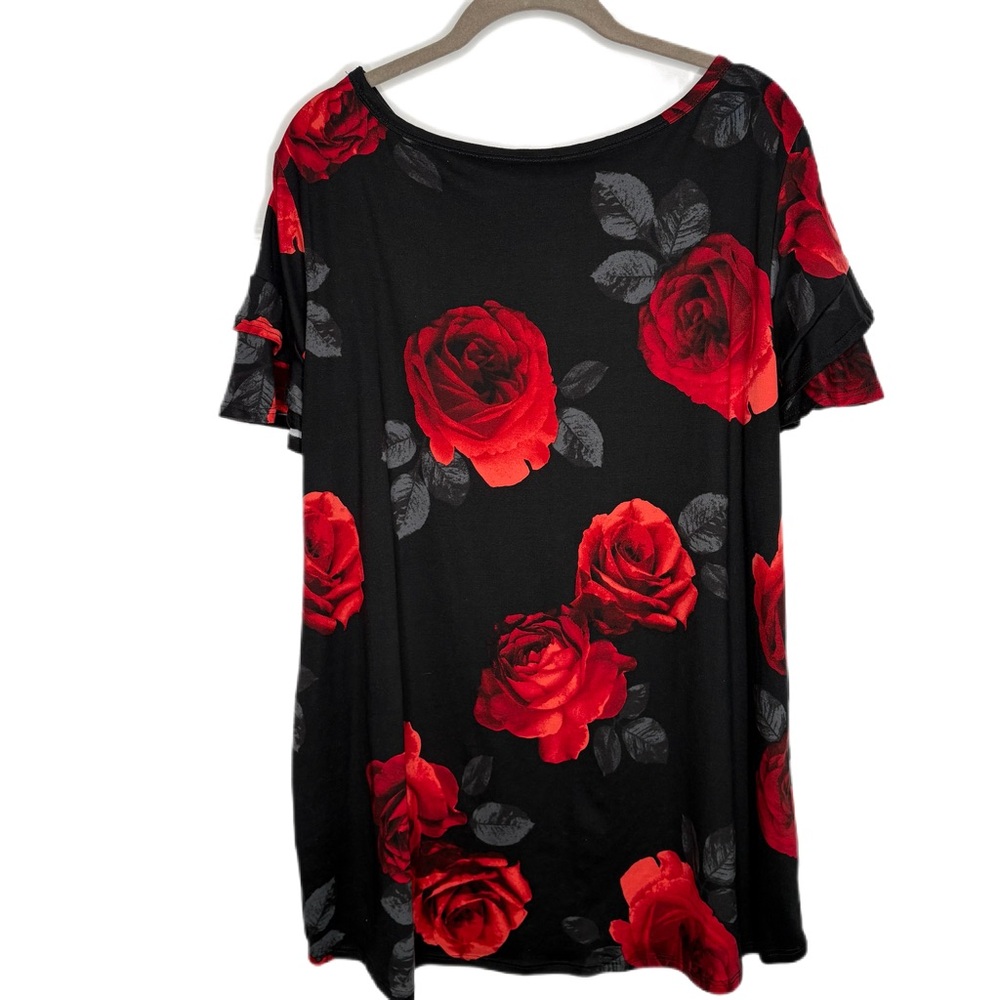 Red Roses Double sleeve top - Picture 4 of 6